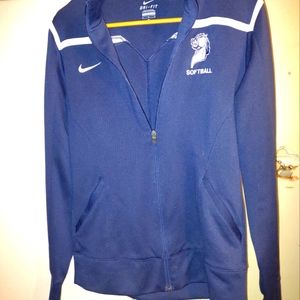 Womans Nike DRI Fit Blue‎ Softball Zip Up Jacket Size Medium